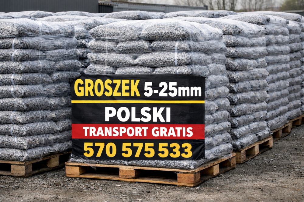 Groszek 5-25mm Węgiel polskie kopalnie 27Mj/kg Zelów pellet