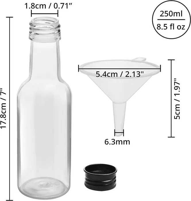 Butelki/ buteleczki/ opakowanie/ plastikowe/ 250ml/ 12 szt !6428!