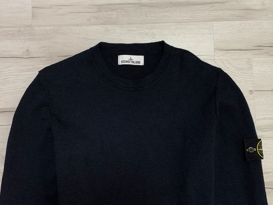 Stone Island_Logo_Patka_Vintage Sweter Sweterek Navy Meski_L