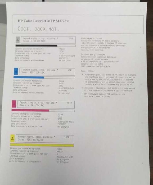 Цветное МФУ HP LaserJet Pro M477dw  с Wi-Fi   в идеальном состоянии.