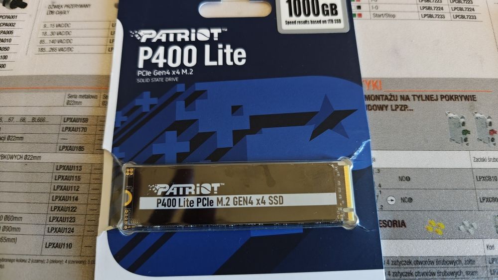 Dysk SSD nvme 1tb patriot p400 lite m.2
