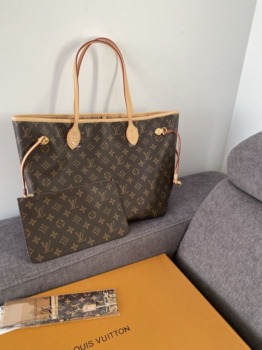 Torebka damska LV Louis Vuitton Neverfull MM Monogram skóra naturalna
