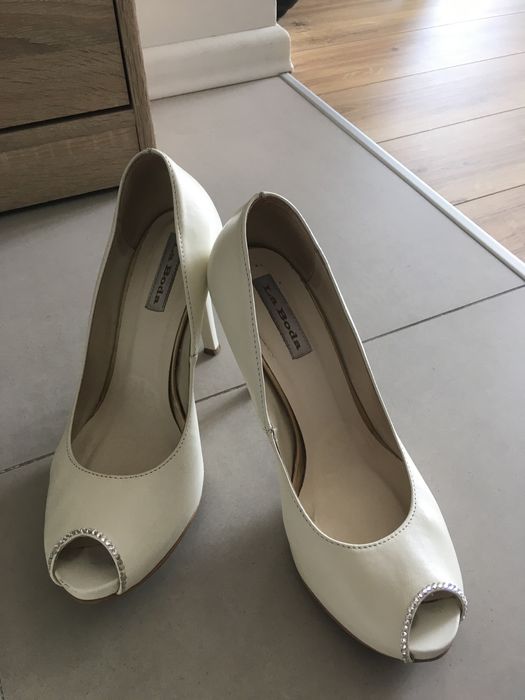 Buty ślubne pantofle La Boda ecru 37