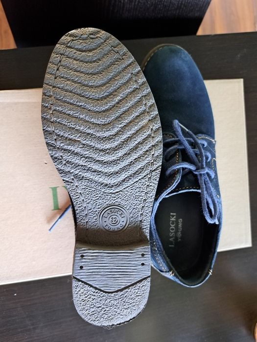 Buty wizytowe lasocki young rozmiar 32 zamsz granatowe