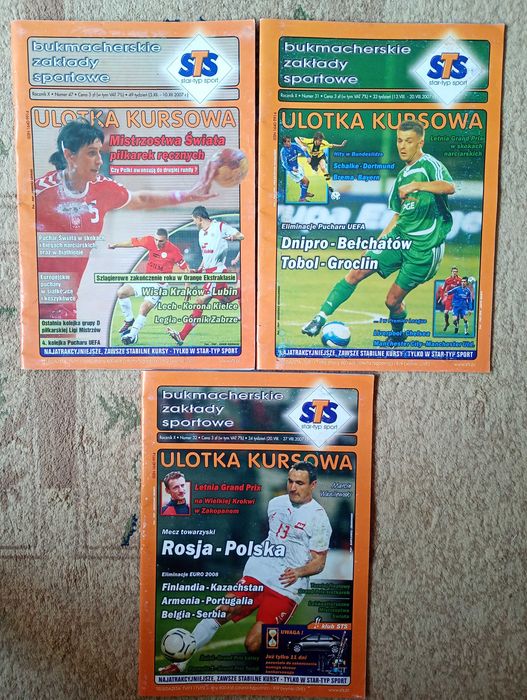 3 gazetki ulotki kursowe bukmachera 'STS' / 2007 rok