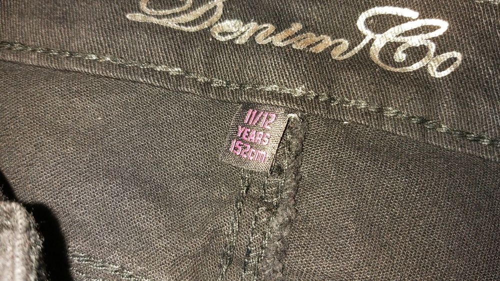 Spodnie Bermudy Denim czarne jeans dziewczęce