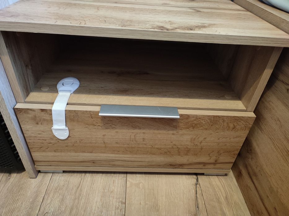 Łóżko Tetrix dąb wotan ze stelażem i materacem 160x200