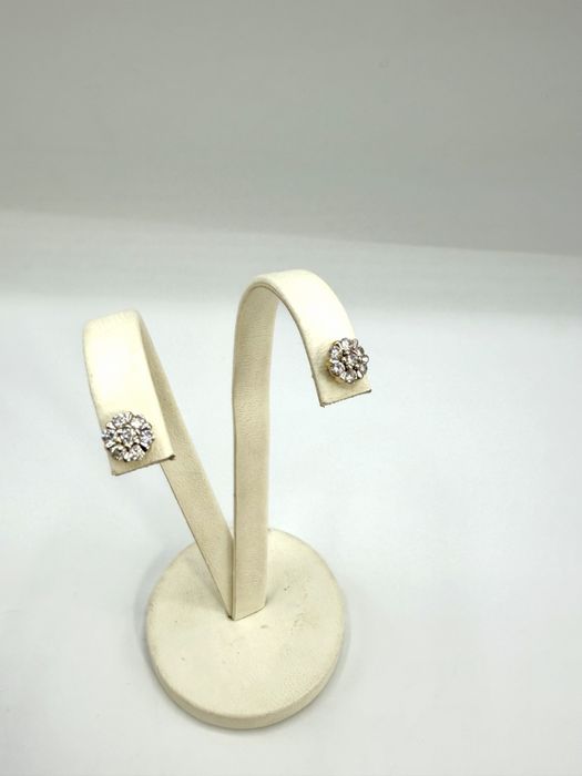 Złote kolczyki z diamentami 0,42ct wkręty Apart