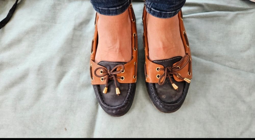 Baleriny mokasyny rozmiar 38  czarne brązowe