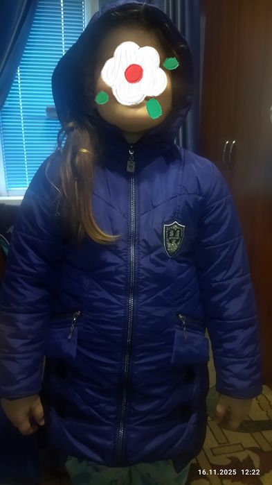 Зимний пуховик куртка девочке 7 лет