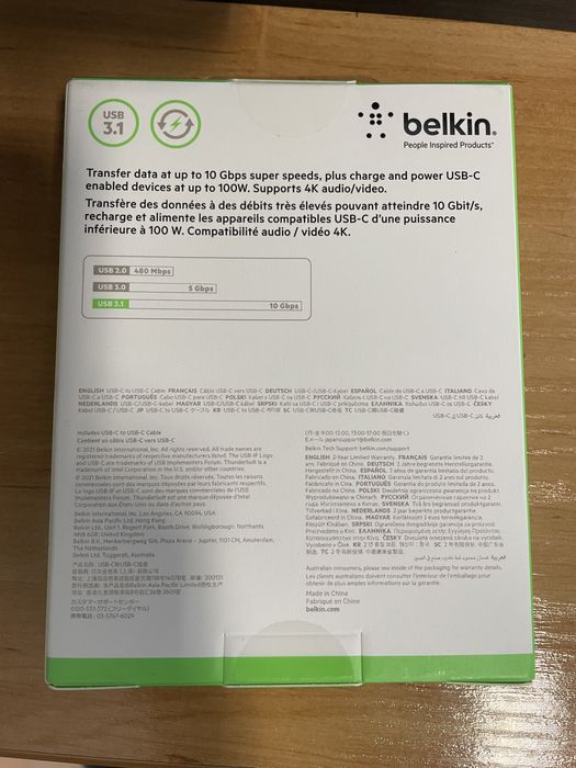 Cabo usb C belkin 4k
