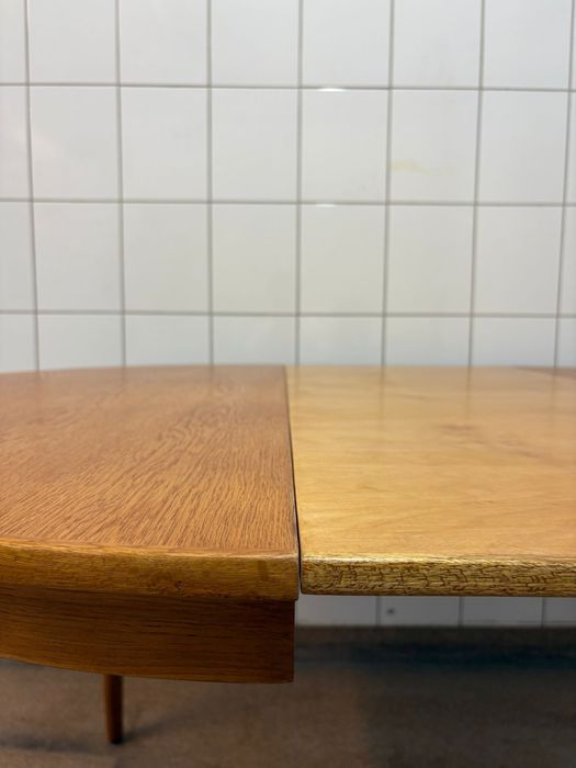Stół okrągły dębowy rozkładany lata 60 vintage