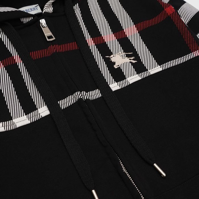 Чоловіча Кофта Зіп-Худі Burberry Zip-Hoodi Чорний зіпка барбері, зипка барбери, зип барбери, зипка в клеточку