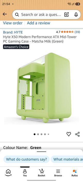 Caixa/ Torre de Computador ATX/Micro ATX - Matcha Milk (Verde) NOVO, caixa fechada!