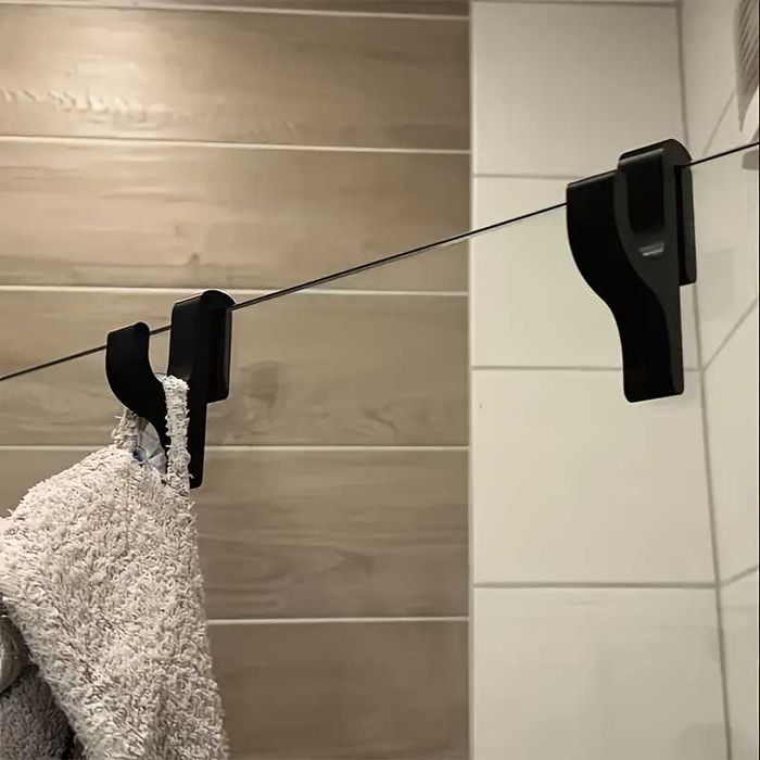 Gancho para toalha com suporte no vidro