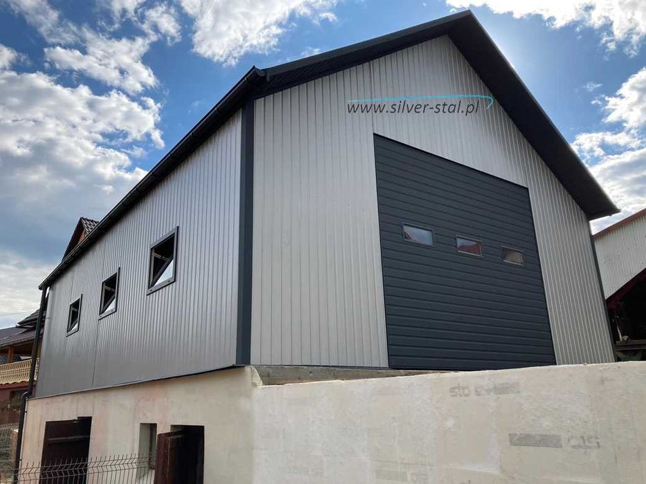 Garaż blaszany 6X12 6X9 Silver-stal Garaże RAL 7016 RAL 9006