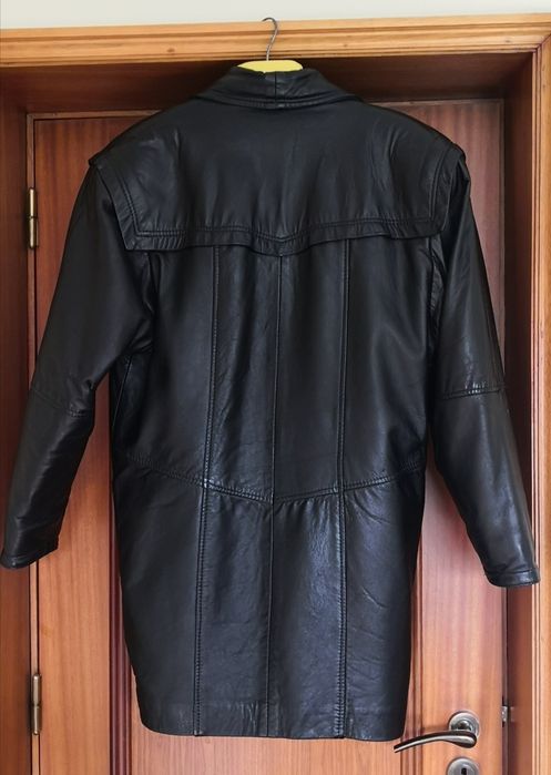 Casaco preto -  pele
