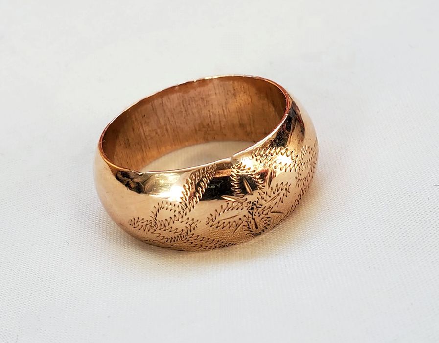 Кольцо с пробой в золотом цвете 583 золота периода ссср
