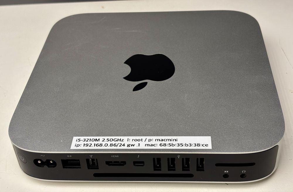 OPIS - LAB z ESX Apple Macmini Intel i5 Late-2012 Macmini6,1 A1347
