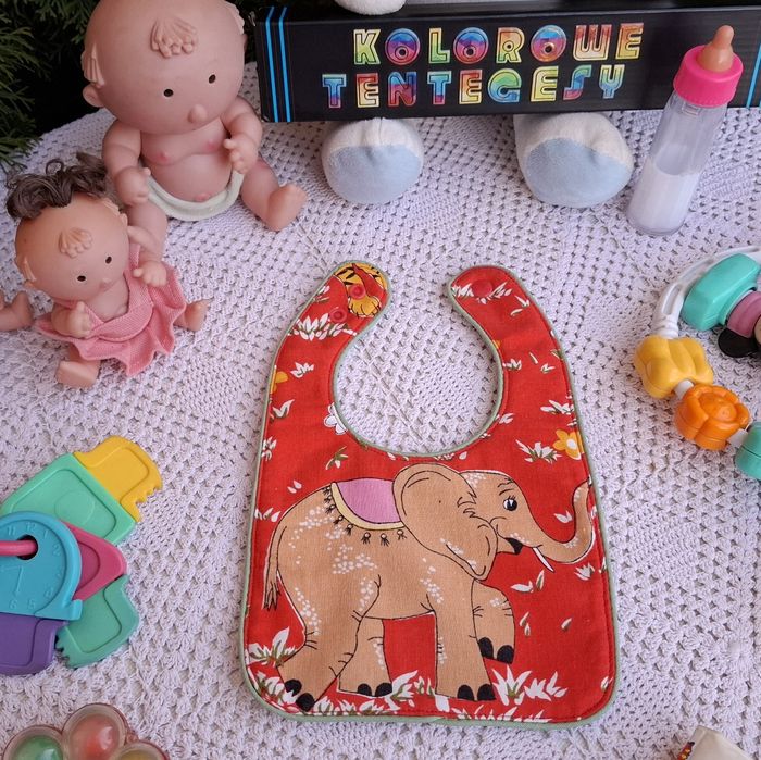 Śliniak dwustronny  handmade. Bawełna 100%. Nr .S-1-4