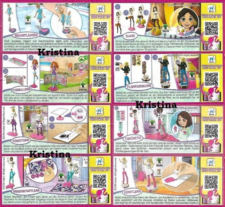 *_* Barbie Zawody + kartki komplet z kinder niespodzianki