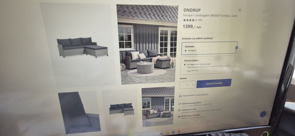 Sofa narożna z technorattanu