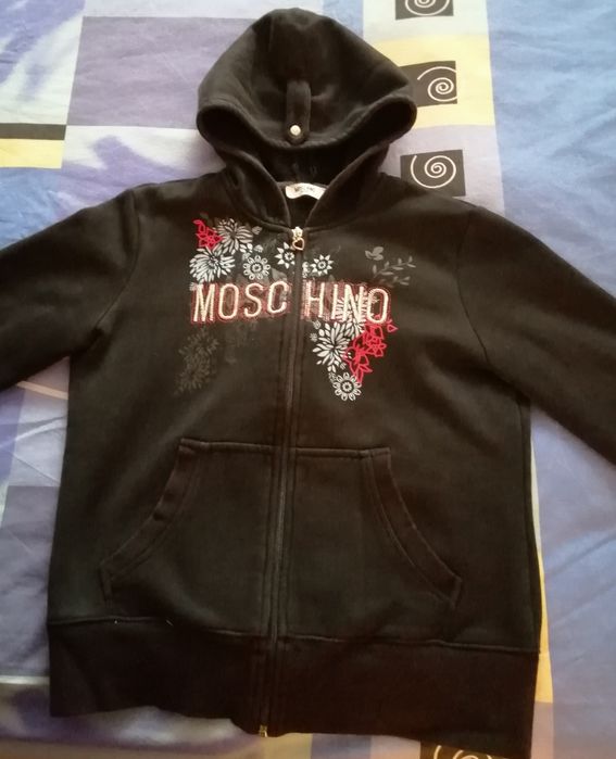 Bluza moschino, nike, czarna, oryginalna, s, z kapturam