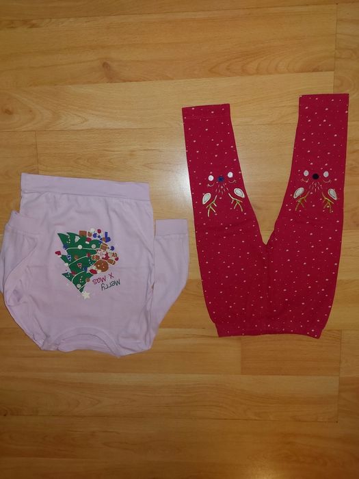 Zestaw świąteczny dla dziewczynki bluzka i spodnie 86 92 cm