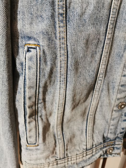 Kurtka jeans dżins damska 36 S jasnoniebieska 8MM cieniowana aplikacja
