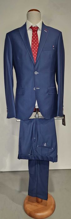 NOWY Garnitur Męski Harison gładki granatowy rozm. S/M/L/XL/XXL Łódź