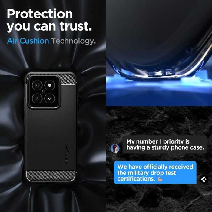 Чехол Spigen Rugged Armor для Xiaomi 14 Matte Black