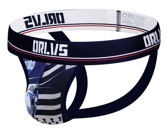 Męskie Otwarte Slipy Jockstrap ze Wzorem ORLVS - XL