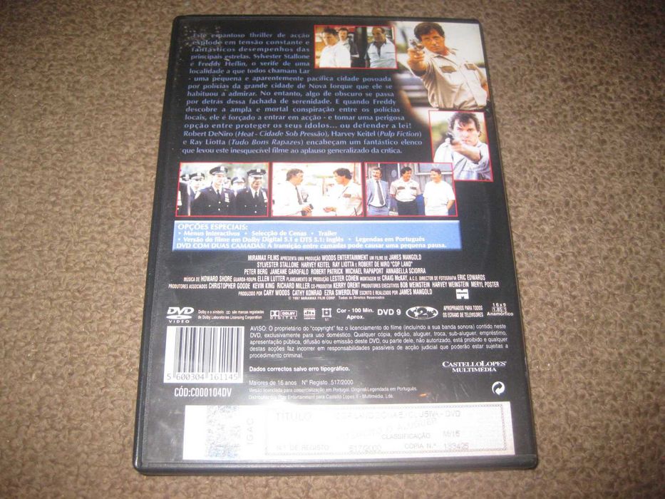DVD "Cop Land- Zona Exclusiva" com Sylvester Stallone