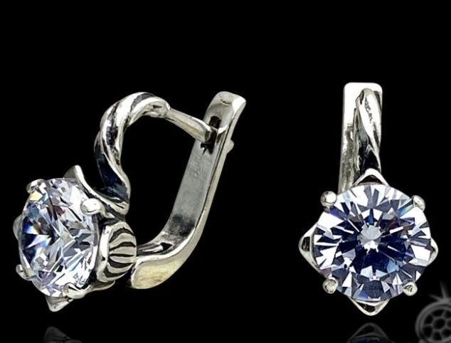 Срібний набір (сережки, каблучка)