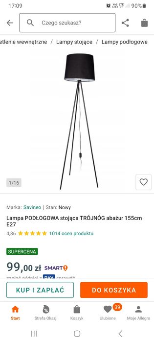 Lampa stojąca trójnóg