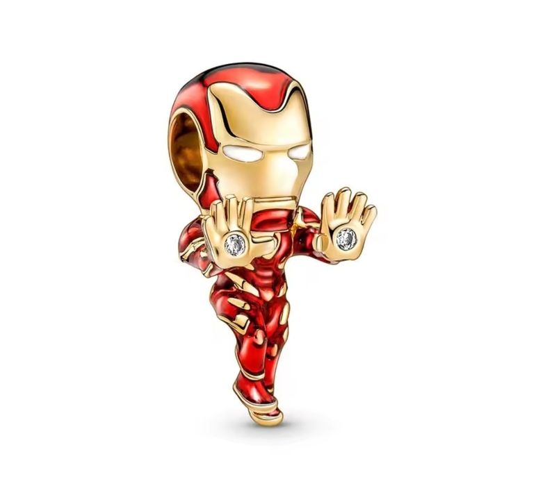 Srebrny Charms do bransoletki modułowej - Iron Man Marvel
