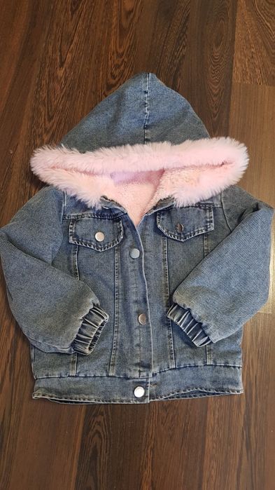 Дитяча куртка джинсовка утеплена хутром
