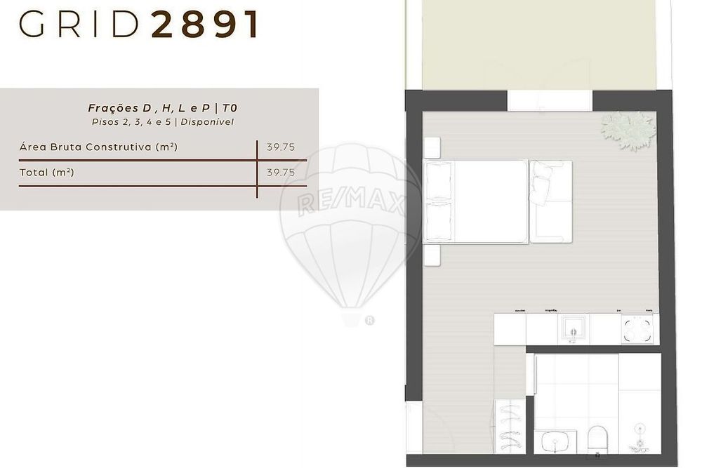 Apartamento T0 para venda