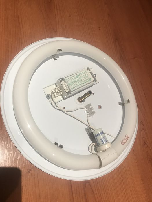 Apique teto com lampada redonda flurescente (novo) aplique parede made
