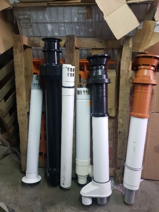 Komin poziomy i pionowy do pieca  kondensacyjnego i z zamkniętą komorą