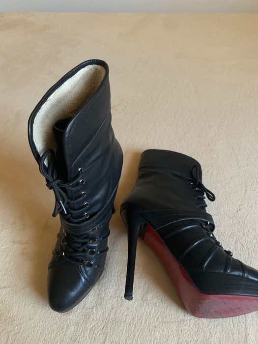 Czarne botki Kazar na obcasie rozmiar 36