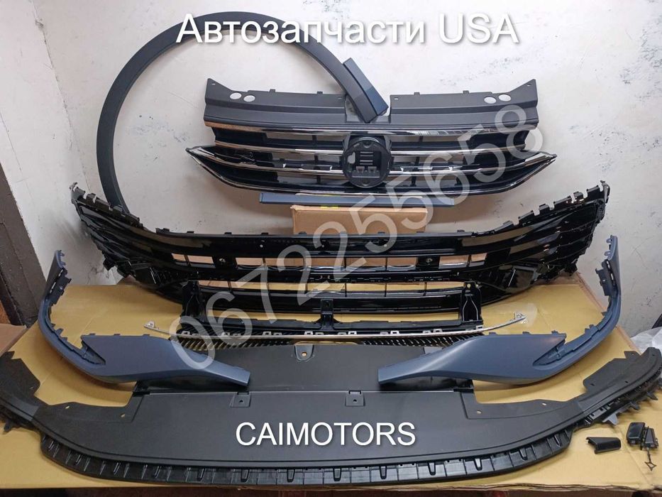 Губа передняя защита бампера спойлер накладка планка Tiguan R-Line