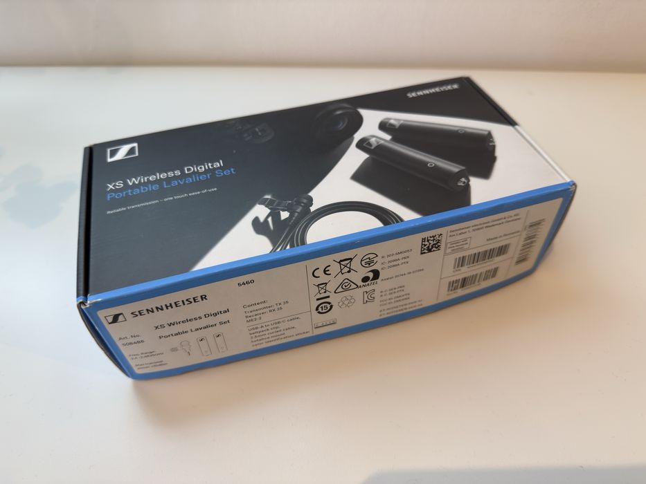 microfone de lapela sem fios Sennheiser XSW-D Portable Lavalier Set.