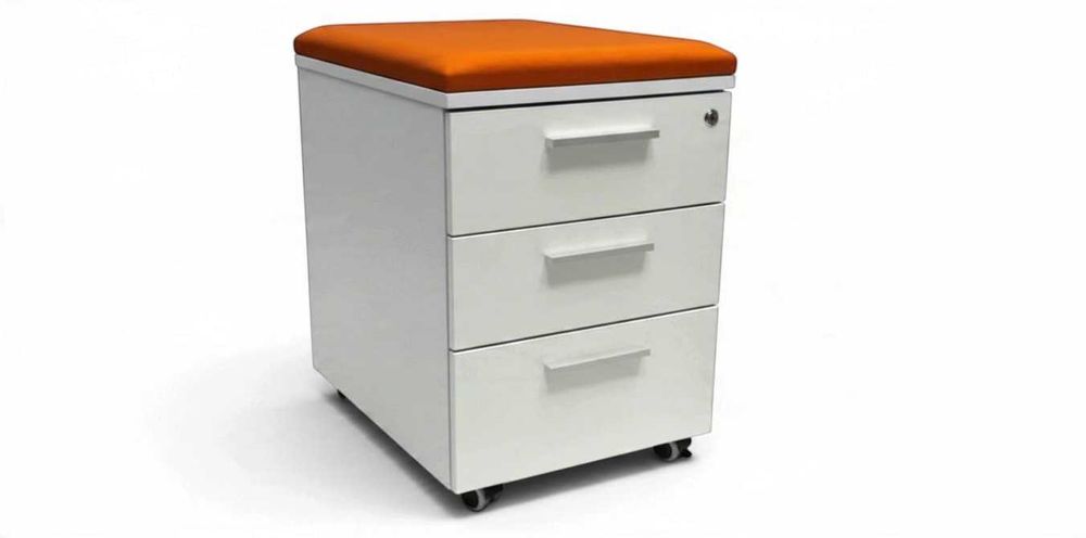 Kontener mobilny podbiurkowy Steelcase biały z poduszką - duża ilość