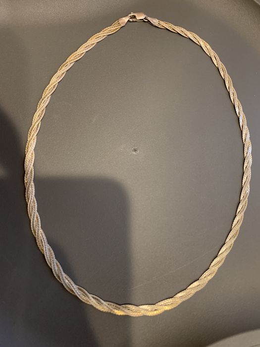 Piękny szeroki łancuch srebro 925