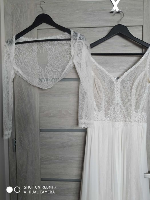 Suknia ślubna+welon, okrycie ramion, pokrowiec GRATIS