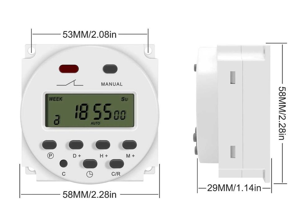 Programowany moduł czasu TIMER CN101A - max out 16A 250VAC + obudowa