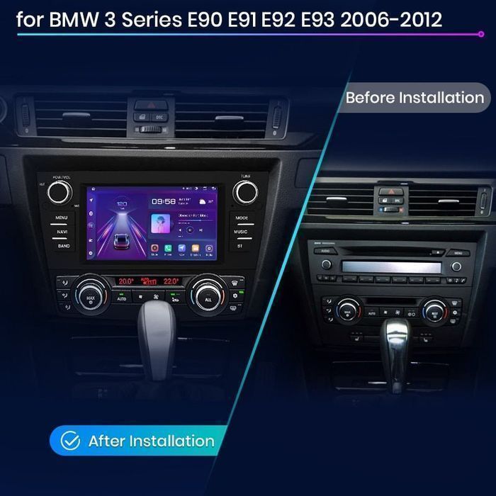 BMW 3 E90 / E91 / E92 / E93 – Radio Android 15 7” CarPlay Android Auto 4GB/64GB GPS Nawigacja Stacja Multimedialna WiFi Bluetooth DSP 4G LTE PL