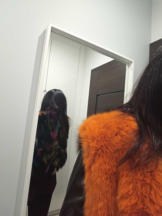 Nowa kurtka eko skóra z lisem