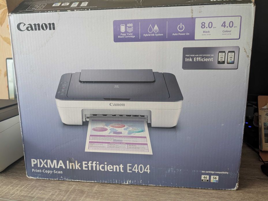мфу принтер Canon Pixma E404 (новий чорний картридж)